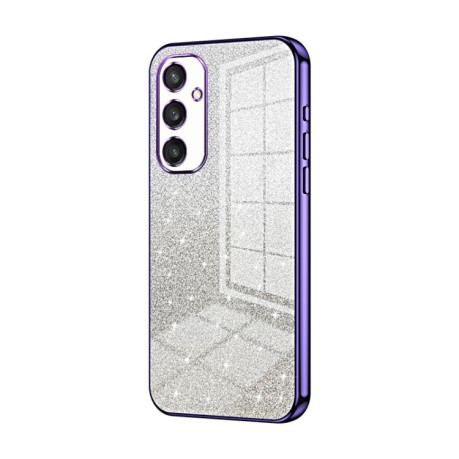 Ударозащитный чехол Gradient Glitter Powder Electroplated на Samsung Galaxy S24 5G - фиолетовый