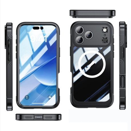 Двосторонний противоударный чехол Life Waterproof MagSafe Magnetic Rugged для iPhone 17 Pro Max - черный