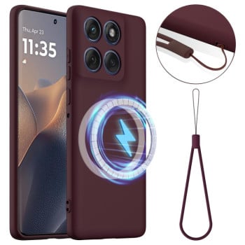 Силиконовый чехол Shockproof Silicone Magsafe для Motorola Edge 60 Pro - коричневый