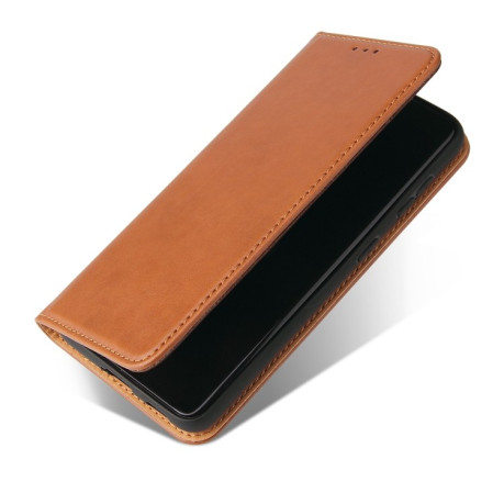 Кожаный чехол-книжка Fierre Shann Genuine leather на Samsung Galaxy S21 - коричневый