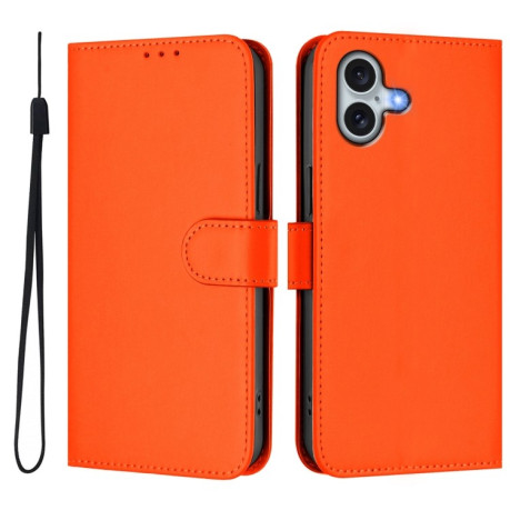 Чехол-книжка Skin Feel S-type для iPhone 16 Plus - оранжевый