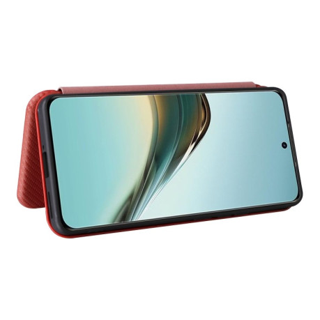 Чохол-книжка Carbon Fiber Texture на Realme 13 Pro / 13 Pro+ - коричневий