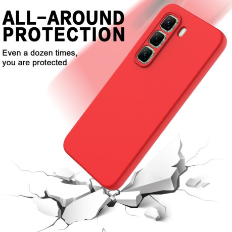 Силіконовий чохол Solid Color Liquid Silicone на Infinix Hot 50 4G - червоний
