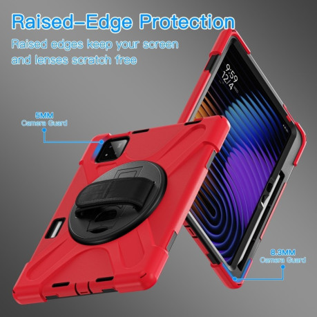 Чехол Rotatable Holder Silicone Hybrid PC для Xiaomi Pad 7 / 7 Pro - красный