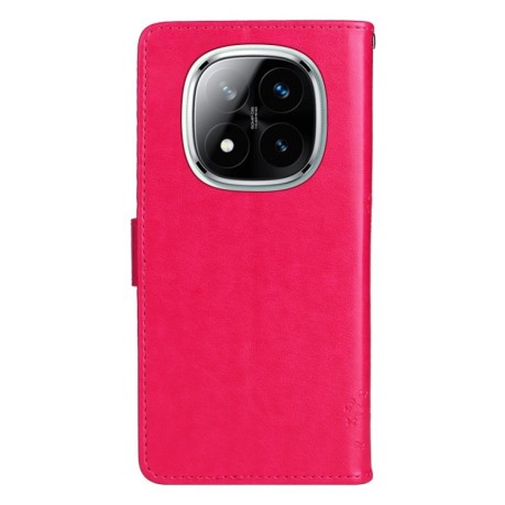 Чохол-книжка Happy Cat Pattern для Xiaomi Redmi Note 14 Pro / 14 Pro+ 5G - пурпурно-червоний