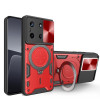 Противоударный чехол CD Texture Sliding Camshield Magnetic Holder на Realme 11 4G Global - красный