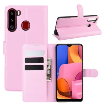 Чехол-книжка Texture Single Fold на Samsung Galaxy A21-розовый