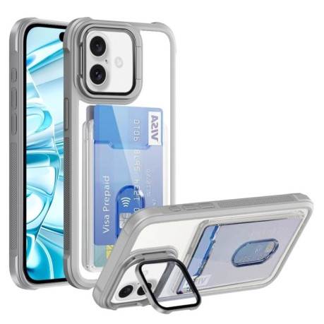 Чохол протиударний Card Bag Holder Acrylic Hybrid для iPhone 16 - білий