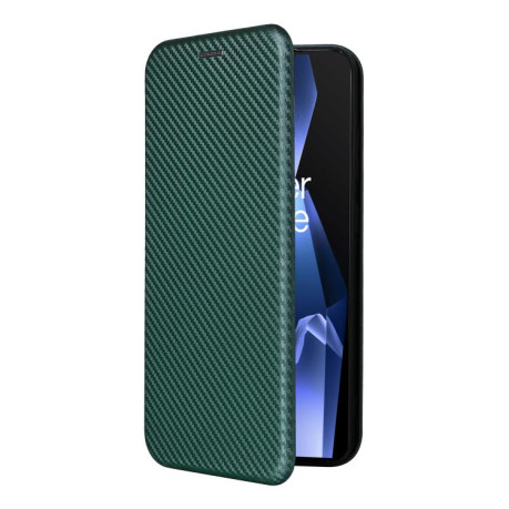 Чохол-книжка Carbon Fiber Texture на OnePlus 13R/Ace 5/Ace 5 Pro - зелений