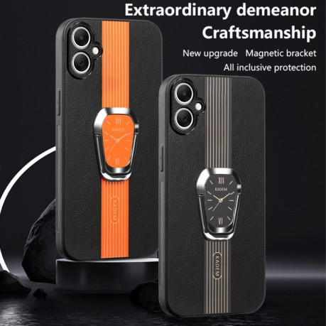 Чохол Magnetic Litchi Leather Back Phone Case with Holder для Samsung Galaxy A06 - зелений