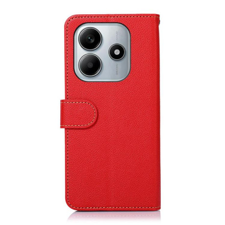 Чехол-книжка KHAZNEH Litchi Texture для Xiaomi Redmi Note 14 4G 164.84mm - красный