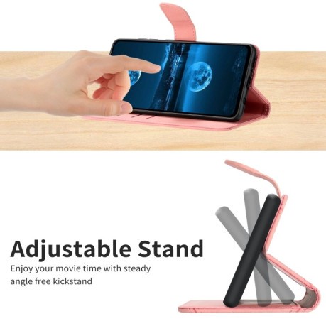 Чохол-книжка Stitching Embossed Leather для iPhone 15 Pro -рожевий