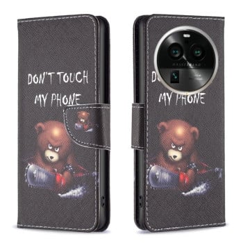 Чохол-книжка Colored Drawing Pattern Invisible для OPPO Find X6 Pro 5G - Bear