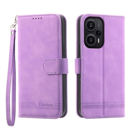 Чехол-книжка Dierfeng Dream Line для Xiaomi Redmi Note 12 Turbo 5G/Poco F5 - фиолетовый