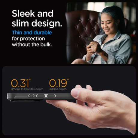 Оригінальний чохол Spigen Optik Armor Mag MagSafe для iPhone 15 Pro Max - Black