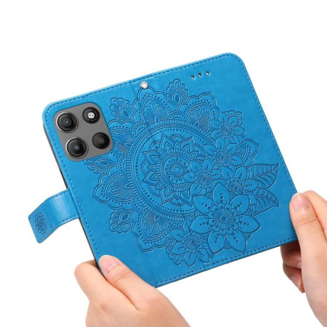 Чохол-книжка 7-petal Flowers Embossing для Motorola Moto G15/G15 Power - синій