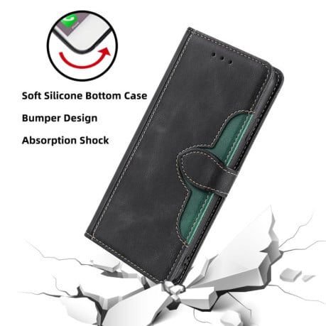 Чехол-книжка с мягким покрытием Skin Feel и магнитной застёжкой на OPPO A5x 5G Global - черный
