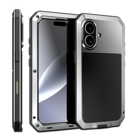 Противоударный чехол RedPepper Triple-proof Metal на iPhone 17 - серебристый