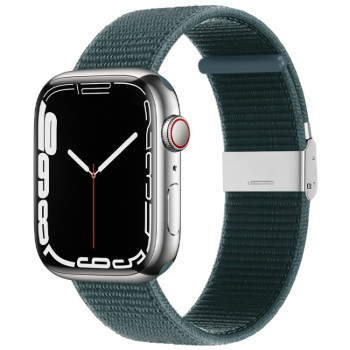 Ремінець Metal Buckle Nylon Strap для Apple Watch 10 46mm/Ultra 49mm / Series 8/7 45mm / 44mm / 42mm- зелений