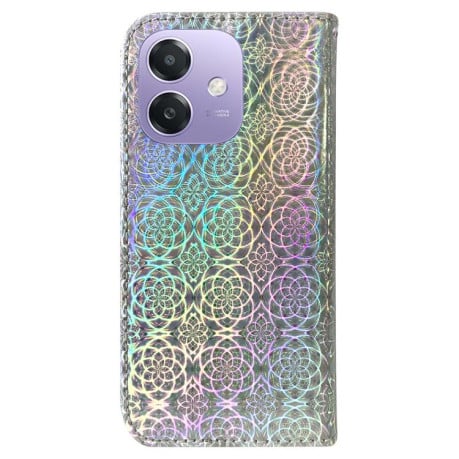 Чехол-книжка с цветной обложкой и магнитной застежкой Colorful Magnetic Buckle на OPPO A5x 5G / A3 4G / 5G / A3x 4G / 5G - серебристый