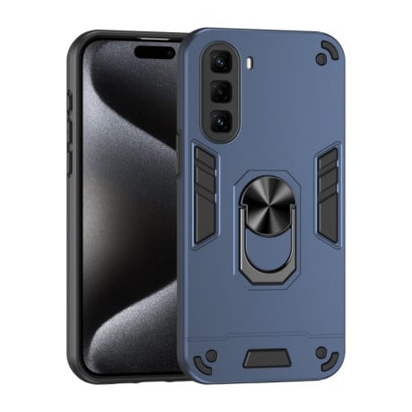 Ударозащитный чехол Metal Ring Holder для Infinix Hot 50 Pro+ 4G - синій