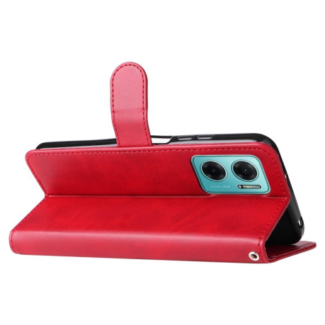 Чехол-книжка Fashion Calf Texture для Xiaomi Redmi Note 11E/Redme 10 5G - красный