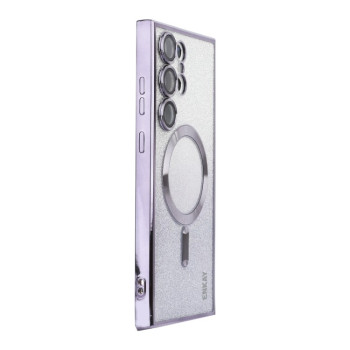 Протиударний чохол ENKAY Hat-Prince Magnetic Glitter Plated  для Samsung Galaxy S25 Ultra 5G - фіолетовий