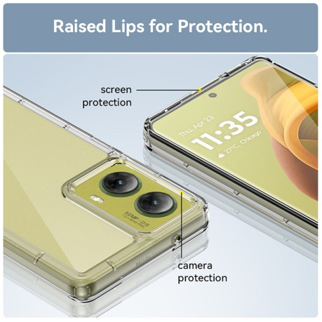 Противоударный чехол Colorful Acrylic Series для Motorola Moto G85 - прозрачный