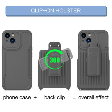 Противоударный чехол Series Back Clip для iPhone 14 - серый