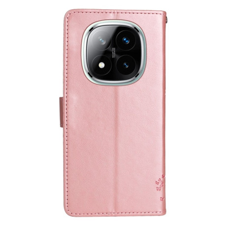 Чохол-книжка Happy Cat Pattern для Xiaomi Redmi Note 14 Pro / 14 Pro+ 5G - рожеве золото
