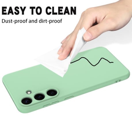 Силиконовый чехол Solid Color Liquid Silicone на Samsung Galaxy S25 FE 5G - зеленый