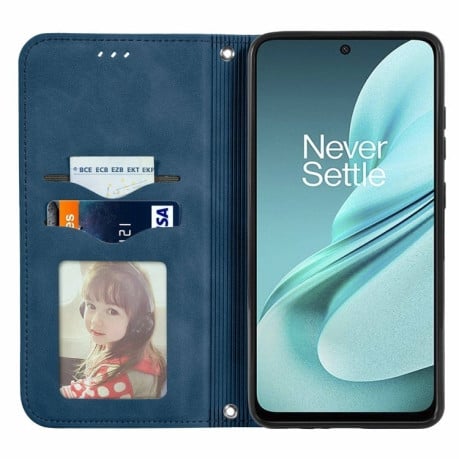 Чохол-книжка Retro Skin Feel Business Magnetic для OnePlus Nord N30 SE - синій