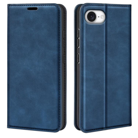 Чехол-книжка Retro Skin Feel Business Magnetic на iPhone 16e - синий