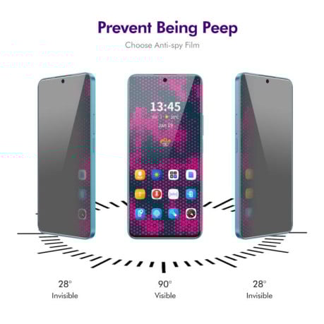 Захисне скло ENKAY 28° з функцією приватності Samsung Galaxy S25 FE 5G - чорне