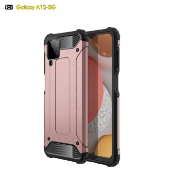 Противоударный чехол Magic Armor на Samsung Galaxy A12/M12 - розовое золото