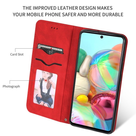 Чохол-книга Retro Skin Feel Business Magnetic Samsung Galaxy А71 - червоний