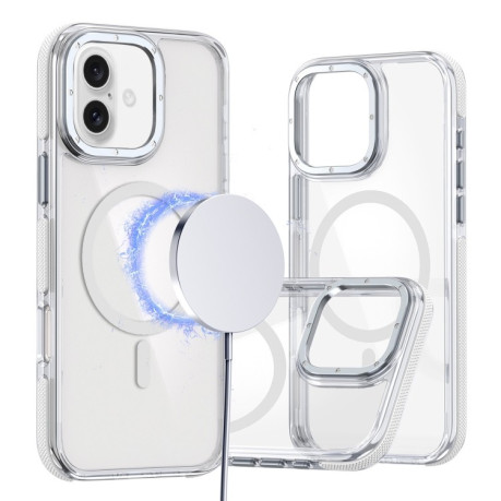 Чехол Dual-color MagSafe TPU Hybrid для iPhone 16 Plus - прозрачный