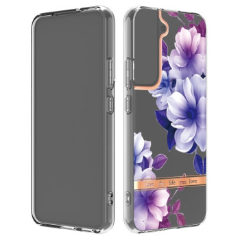 Противоударный чехол Flowers and Plants гибрид твердого и мягкого материала для Samsung Galaxy S22 Plus - Purple Begonia