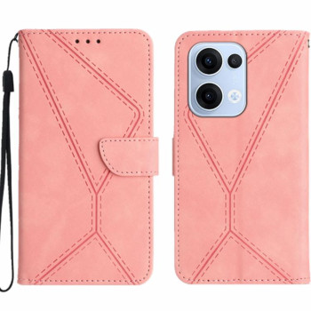 Чохол-книжка Stitching Embossed Leather для OPPO Reno13 Global - рожевий
