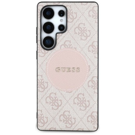 Оригінальний чохол Guess 4G Round Patch Classic Logo MagSafe для Samsung Galaxy S25 Ultra - Pink