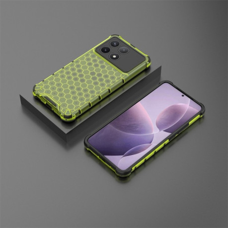 Противоударный чехол Honeycomb на Xiaomi Poco X6 Pro - зеленый