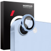 Захисне скло NORTHJO Glitter Camera Lens Protector Tempered Glass Metal Ring для iPhone 16e - синє