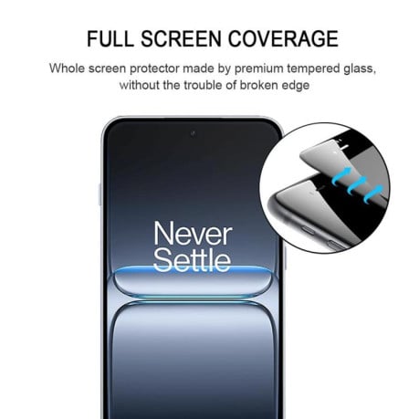 Защитное стекло High Aluminum Full Screen Silk на OnePlus Nord 5 - черное