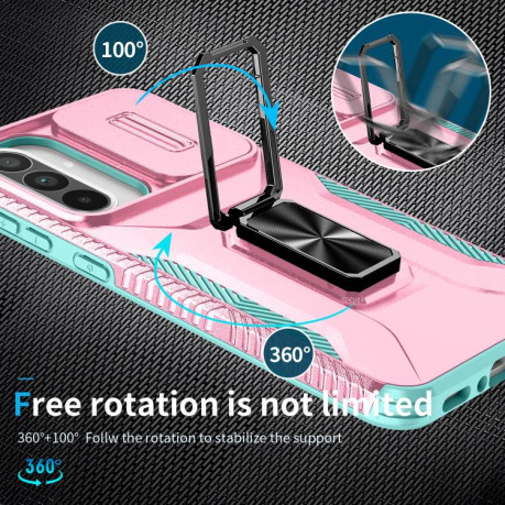 Протиударний чохол Sliding Camshield для Samsung Galaxy A36 - Pink + Grey Green