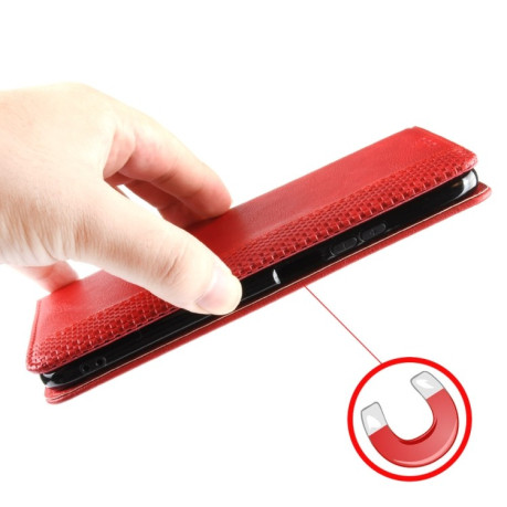 Чохол-книжка Magnetic Buckle Retro Crazy Horse Texture на Xiaomi 14T Pro - червоний