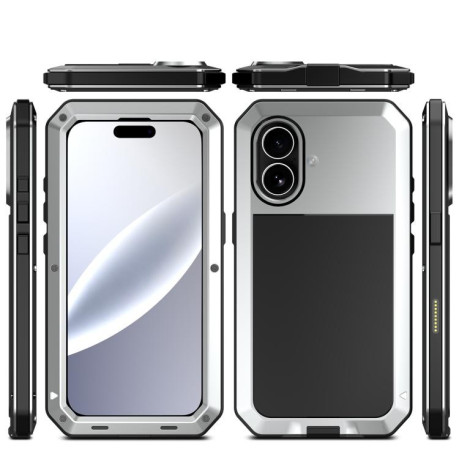 Противоударный чехол R-JUST Sliding для iPhone 17 - серебристый