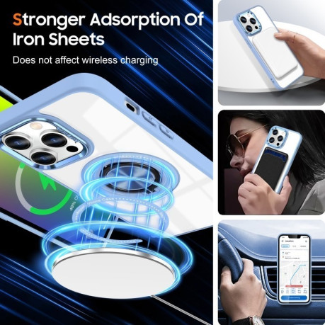 Ударозахисний чохол Magnetic Rotating Ring Holder на iPhone 16 Pro Max - блакитний