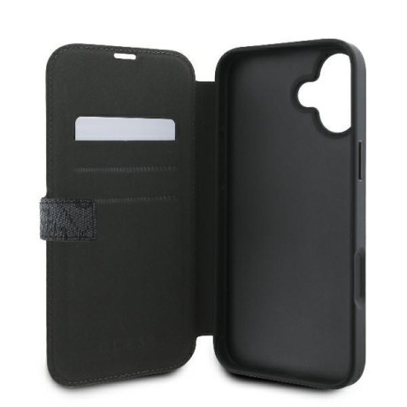 Оригінальний чохол-книжка Guess 4G Metal Logo для iPhone 16 Plus - Black