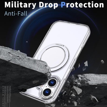Чехол Kalebol с подставкой 360 и MagSafe на iPhone 17 - прозрачный
