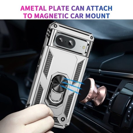 Противоударный чехол HMC 360 Degree Rotating Holder на Google Pixel 8a - серебристый